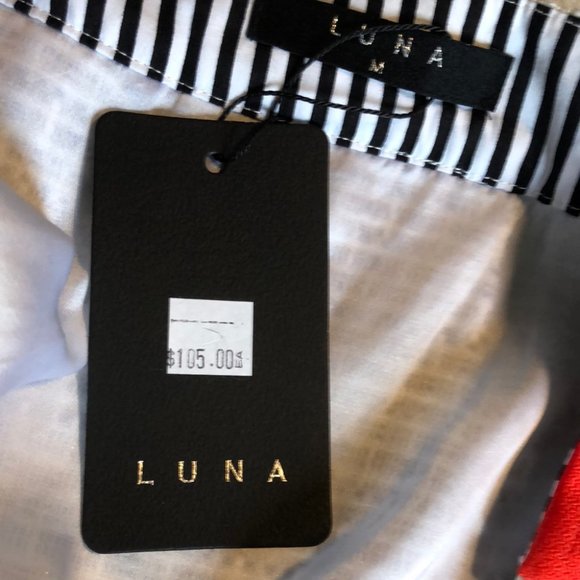 Luna Pleated Skirt, Frayed edge, Blue & White - Picture 6 of 10